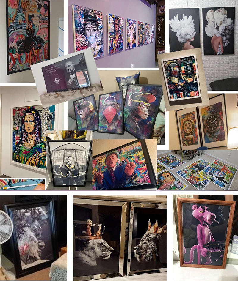 Funny Wall Art Pictures Animal Coffee Portrait Posters Canvas Print Art Sloth Pug Dog and Coffee Mural Cute Home Decor Painting