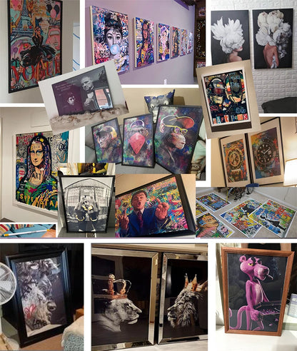 Funny Wall Art Pictures Animal Coffee Portrait Posters Canvas Print Art Sloth Pug Dog and Coffee Mural Cute Home Decor Painting