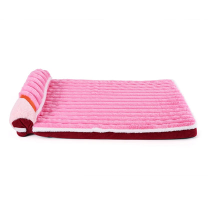 Elastic Small Cat Kennel Cushion Comfortable Large Cat Bed All Seasons Warm Medium Dog Sofa Mat Soft Puppy Kennel with Pillow