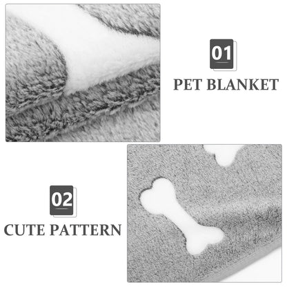Coral Fleece Dog Cat Blanket Comfortable Warm Pet Bed Throw Blanket Sofa Use Winter Essential Sleeping Mat Comfortable Cat Blank