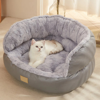 Round Rabbits Fluffy Dog Cat Bed Non-Slip Bottom Waterproof Pet Mattress For Indoor Pets Cat Dog