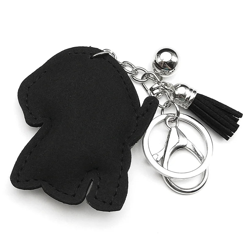 Lovely Beagle Doggie Keyholder For Women Men Full Crystal Blingbling Tassel Animal Bag Hanging Dog Pup Cute Keyring Jewelry