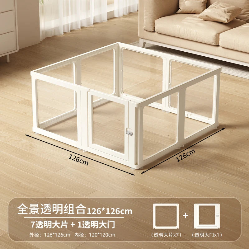 Minimalist Style Pet Supplies Pet Store Doghouse Acrylic Fence Small Pet Dog Interior Decoration Transparent Isolation Pet Bed