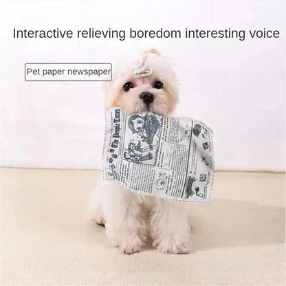 Newspaper Dog Toys Simulation Newspaper Paper Playing Cards Rubbing Sound Small Medium Chew Dog Toys Bite Resistant Tissue