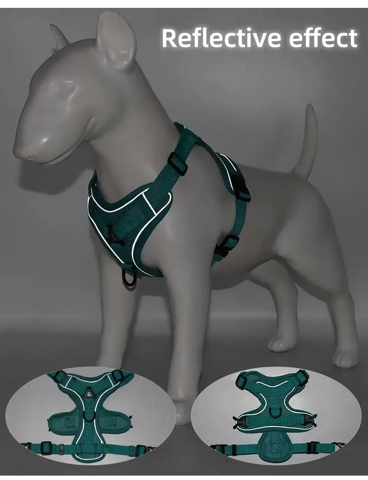 the NOPULL PRO HARNESS SET - No Pull Dog Harness and Leash Set Adjustable Pet Harness Vest for Small Dogs Cats Reflective Dog Chest Strap Lead Walking