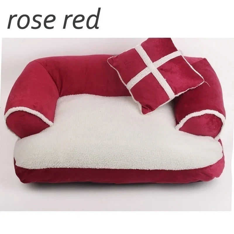 NEW Cute Warm Double-Cushion Dog Bed Cotton Soft Sofa Pet House Dog Cat Beds Dog Kennel Pet Mat