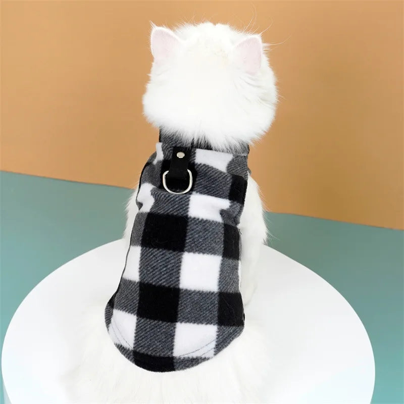 Pet Fleece Vest with Soft and Warm Fleece Sleeveless Design Unconstrained Forelimbs Autumn and Winter Warm Pet Clothing