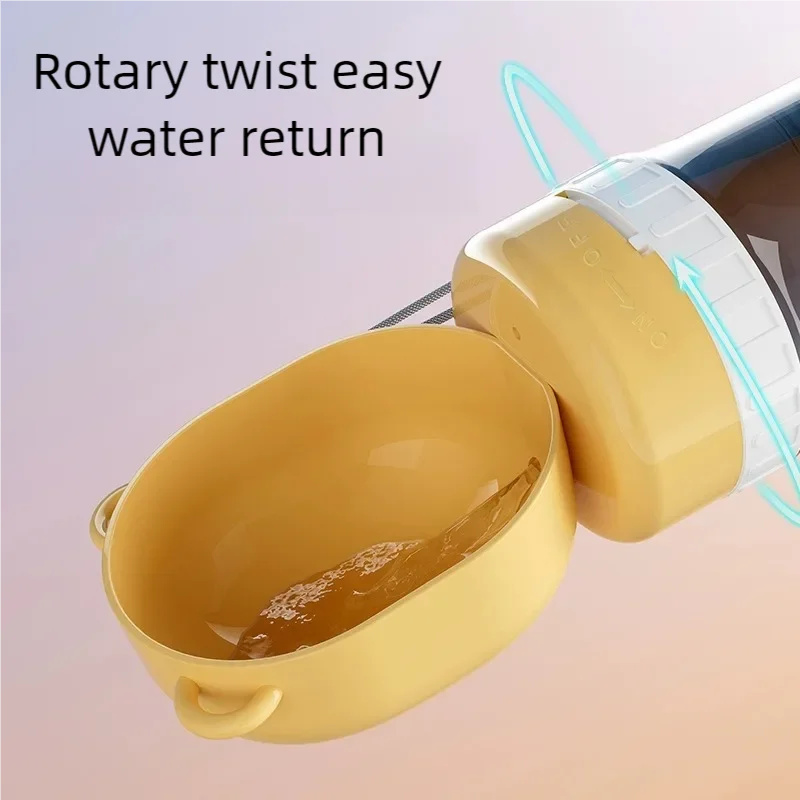 2-in-1 Leakproof Pet Bottle: 400ml Water + 180ml Food | On-the-Go Dog/Cat Travel Bowl for Hiking/Camping | Compact Dual Storage