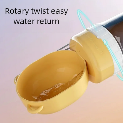 2-in-1 Leakproof Pet Bottle: 400ml Water + 180ml Food | On-the-Go Dog/Cat Travel Bowl for Hiking/Camping | Compact Dual Storage