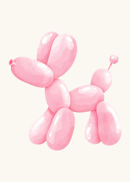 Pink Balloon Dog Posters and Prints Canvas Painting Modern Funny Wall Art Picture for Preppy Bedroom Teens Dorm Room Decor Gift