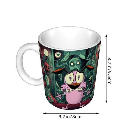 Personalized C-Courage The Cowardly Dog Coffee Mug DIY Ceramic Milk Tea Mug Cup