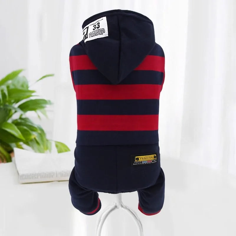 Pet clothing, dog four-legged hoodie, new autumn and winter Pomeranian Teddy with fleece Corgi Bichon Frise puppy clothing