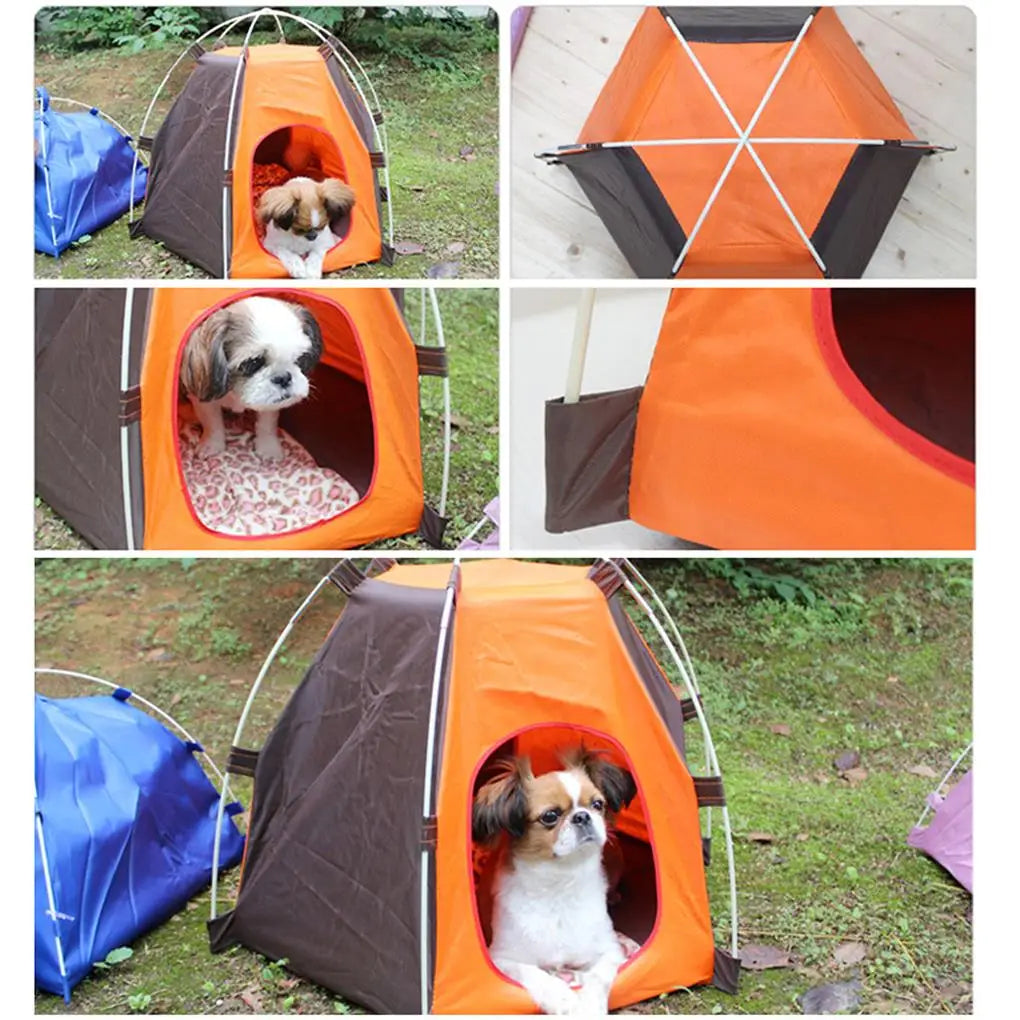 the DOG CAMPER - Oxford Pets House, Washable Dog/Cat Playing Bed, Puppy Tent Thickened Tents