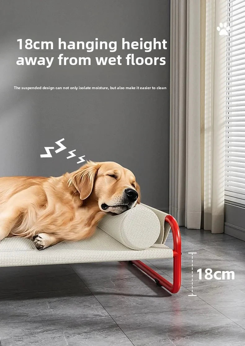 Dog camp bed summer kennel four seasons pet sofa off the ground moisture-proof medium and large removable dog bed