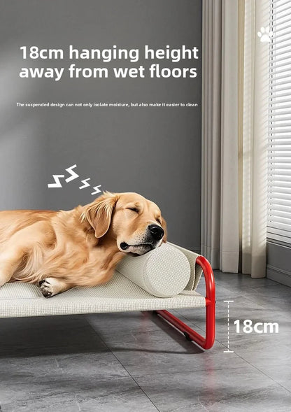 Dog camp bed summer kennel four seasons pet sofa off the ground moisture-proof medium and large removable dog bed