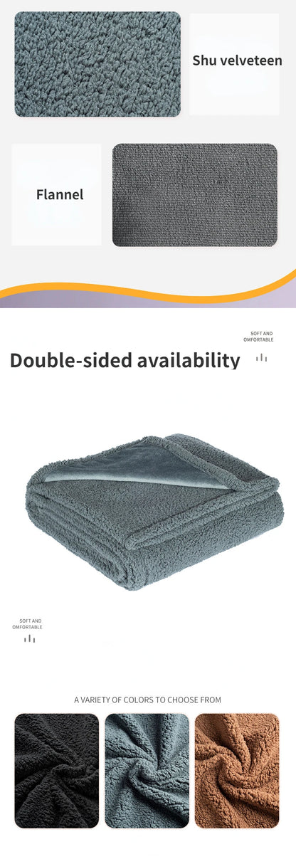 Double-sided Pet Waterproof Blanket ,Soft Thickened Flannel Velveteen Sherpa Blankets for Cats and Dogs Breathable and Anti-grip