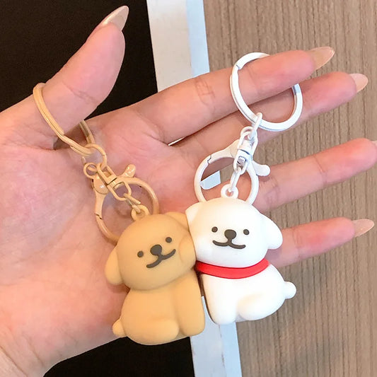 Couples Magnetic Line Puppy Keychain Will Never Leave Cute Dog Key Pendant Kulomi Melody keychain Gift Girl Bag Pendant