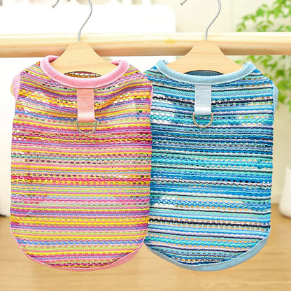 XS-5XL Dog Vest Stripped Breathable Pet Thin T-Shirt for Small Medium Big Dog Fashion Golden Retriver Vest Pet Clothes