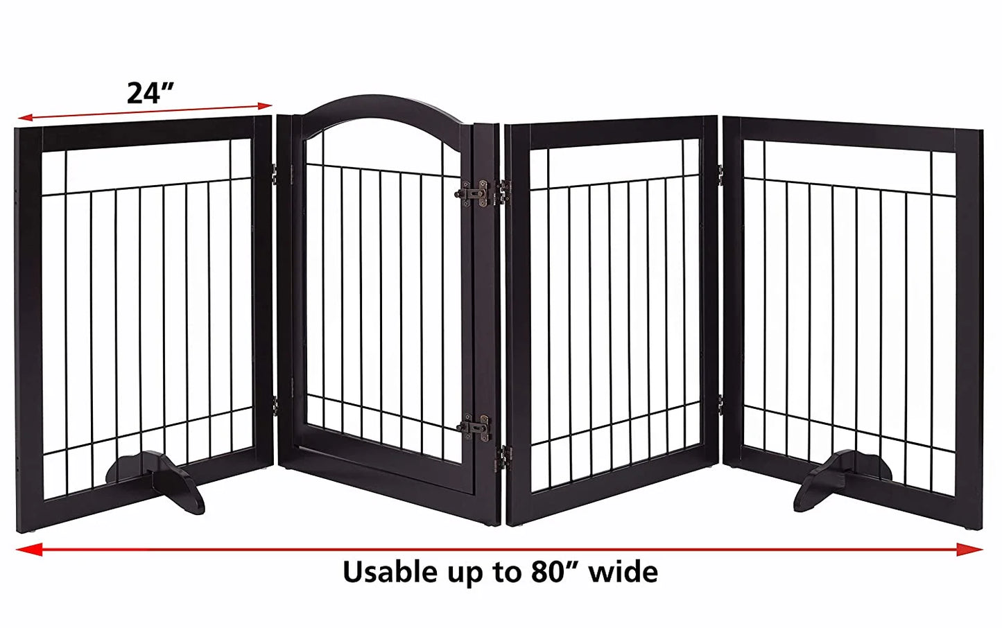 the BARRIER FENCE - Wood Pet Fence, Indoor Stainless Steel Dog Cage, Dog Fence - Large Outdoor With 4 Panels