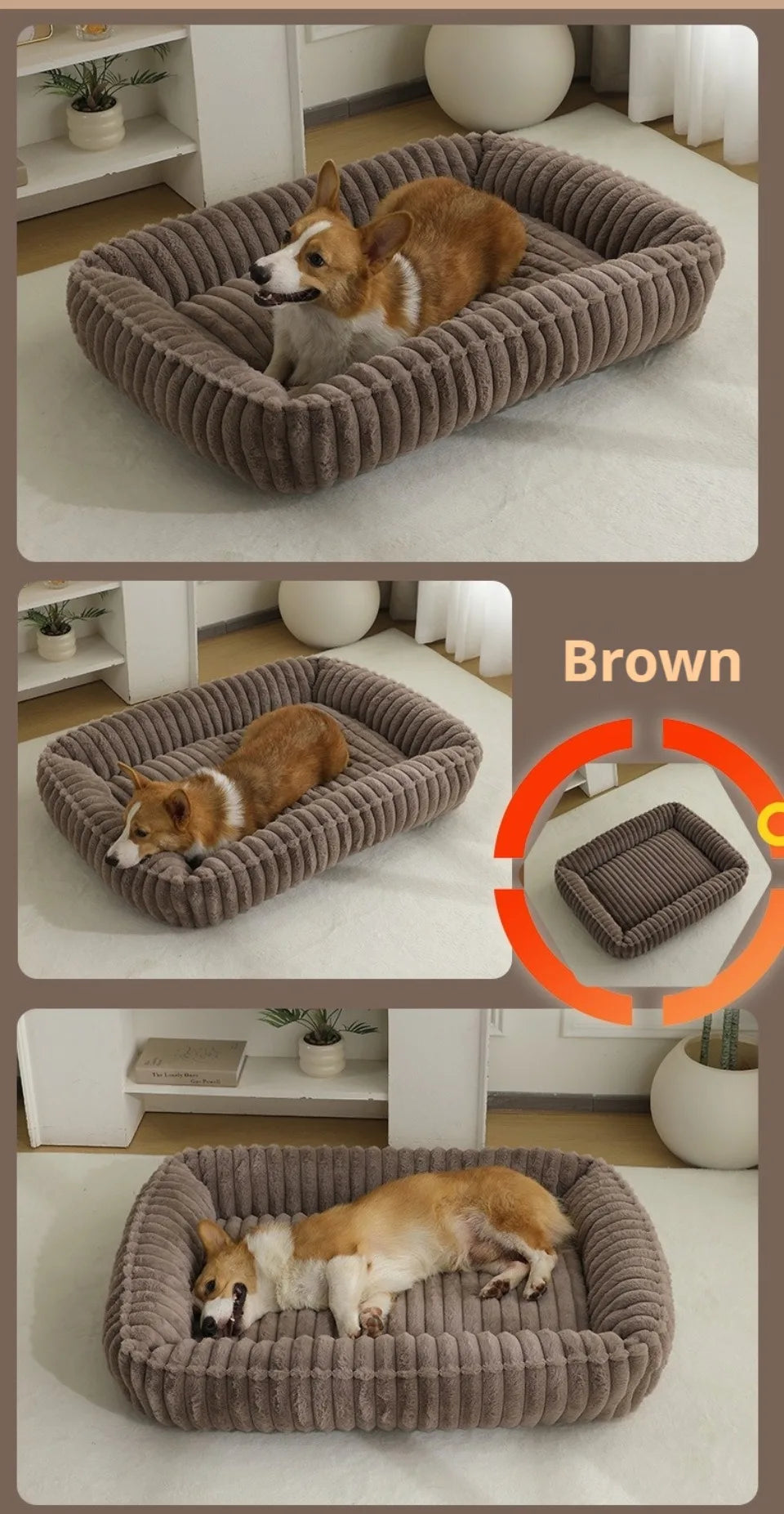 Pet Cat Dog Bed Square Plush Cat Mat Pet Cushion Winter Thickened Orthopedic Pet Mat Soft And Comfortable Cat Bed Pets Supplies