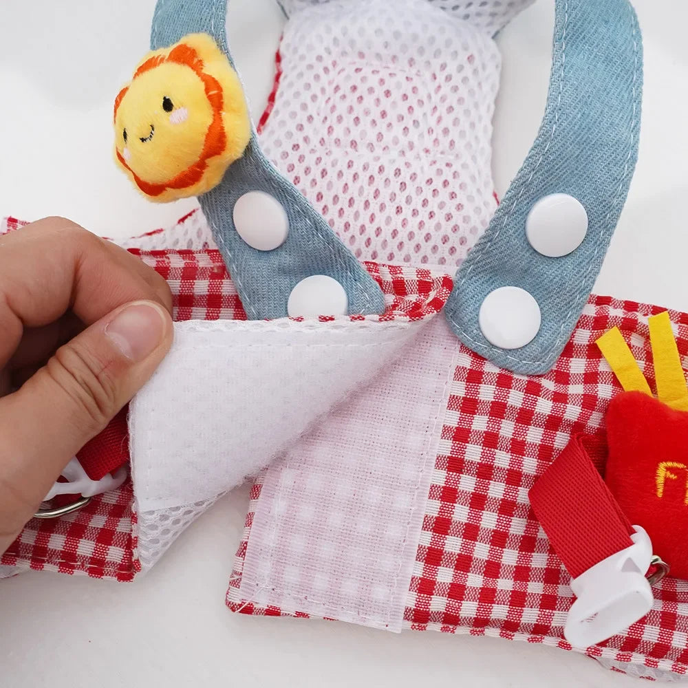 Three-piece Set Pet Cat Dog Chest Harness Traction Rope and Sun Hat Set Spring Summer Breathable Puppy Harness Dog Baseball Cap