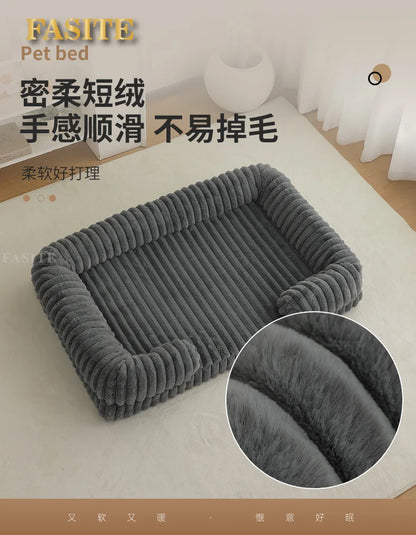 2025 Cross-border new product pet litter winter warm large dog kennel pet mat cat litter dog bed dog mat