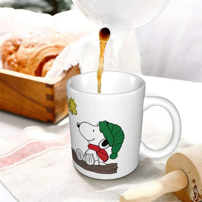 Manga Snoopy Woodstock Cartoon Dog Coffee Mug DIY Customized Ceramic Tea Milk Mug