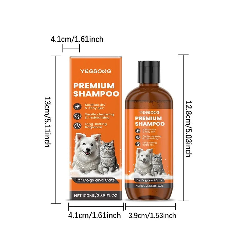 the SHAGGY SHAMPOO - 100ml Natural Ingredients Safe Efficient Formula, Pet Shampoo for Dogs & Cats, Removes Odor & Itch, Tangle, Flea & Insect Repellent