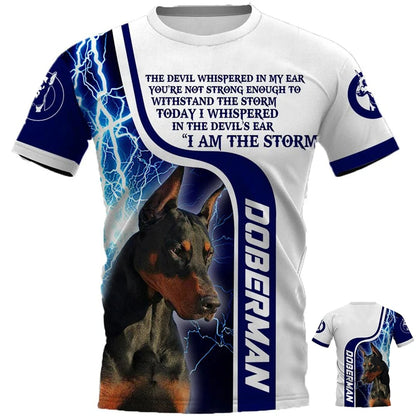 the ALPHAS - Fashion Men's Sports T-Shirt, Dutch Belgian Shepherd 3D Print Outdoor Casual Clothing, Pet Dog Work Uniform, Short Sleeve Tops