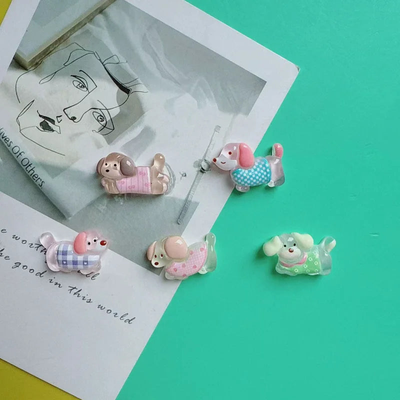 5pcs Cartoon transparent long dog Fridge Magnet Photo Wall message board Bulletin board decoration Magnetic stickers Home Decor