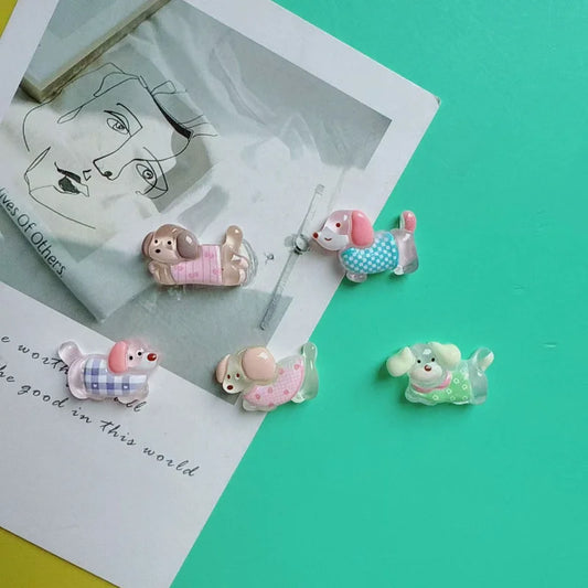 5pcs Cartoon transparent long dog Fridge Magnet Photo Wall message board Bulletin board decoration Magnetic stickers Home Decor