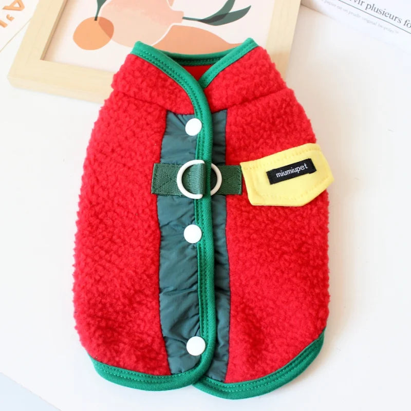 Fleece Dog Coat Puppy Winter Clothes Thin Cardigan Vest Chihuahua Bichon Costume Plush Warm Dog Coat Jacket Luxury Dog Clothing