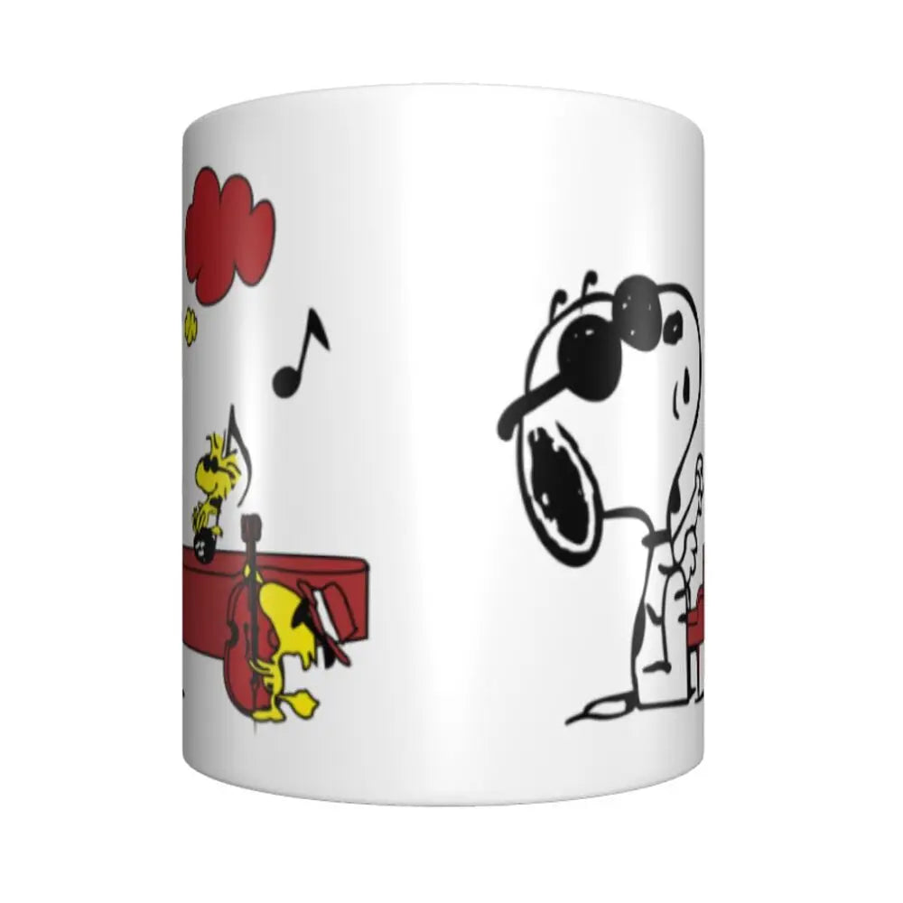 Manga Snoopy Woodstock Cartoon Dog Coffee Mug DIY Customized Ceramic Tea Milk Mug