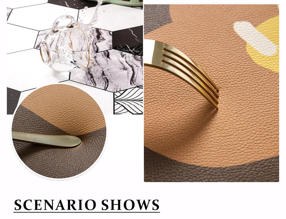 Pet Feeding Mat Waterproof Pvc Leather Carpet Cat Dog Anti-urine Floor Mats Pink Plaid Sweet Home Decoration Rug for Kitchen