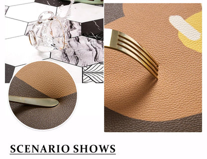 Pet Feeding Mat Waterproof Pvc Leather Carpet Cat Dog Anti-urine Floor Mats Pink Plaid Sweet Home Decoration Rug for Kitchen