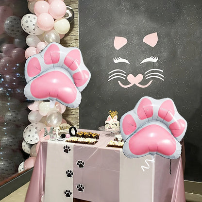 2pcs Animal Let's Pawty Pink Dog Paw Aluminum Film Balloon Cute Animal Birthday Party Baby Party Decoration Supplies