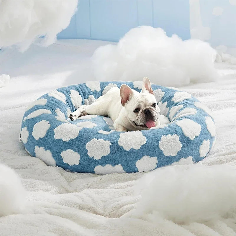 50CM/60CM Round Pet Bed for Dog Cat Bed Super Soft Cats Bed Plush Dog House for Small Dog House Winter Warm Sleeping