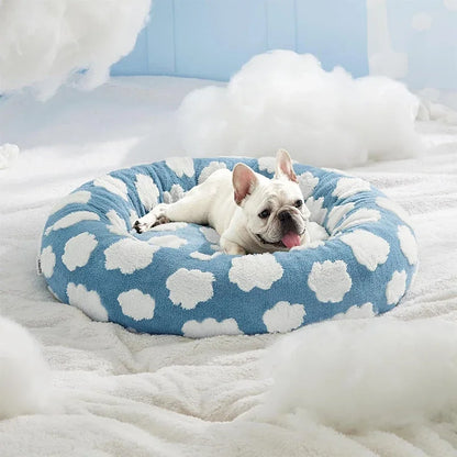 50CM/60CM Round Pet Bed for Dog Cat Bed Super Soft Cats Bed Plush Dog House for Small Dog House Winter Warm Sleeping