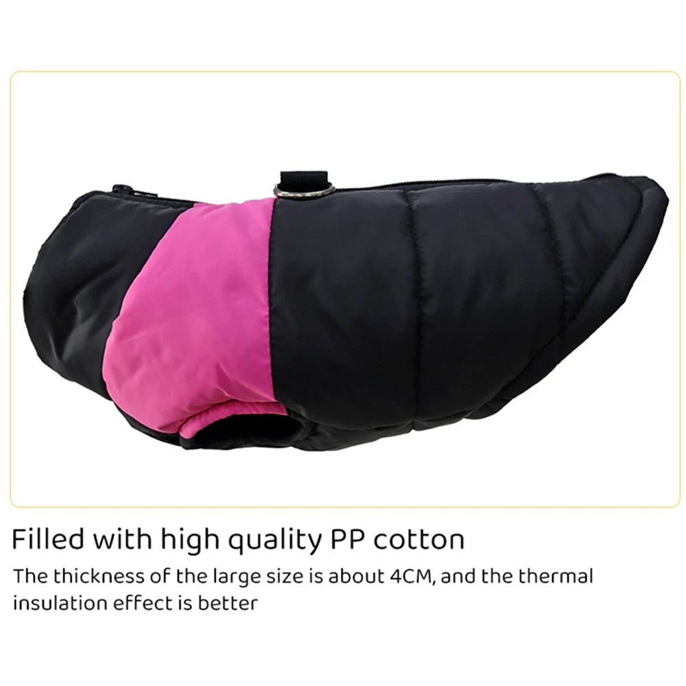 Waterproof Pet Dog Puppy Vest Jacket Winter Warm Dog Clothes Pet Padded Vest Zipper Jacket Coat For Small Medium Large Dogs