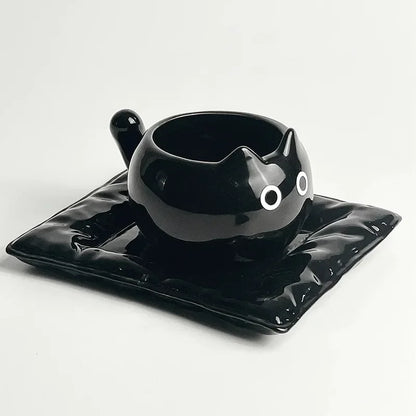 Cute Ceramic Cup Creative Siamese Cat Shaped Mug Coffee Cups Office Milk Cup Household Drinking Utensil Funny Birthday Gift