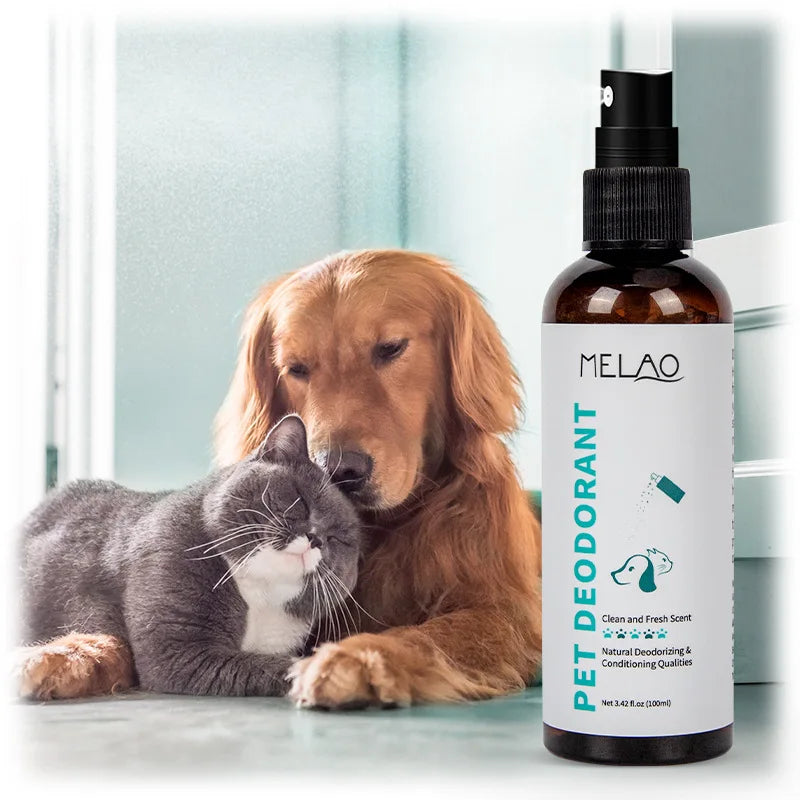the PET DEODORANT - Natural Pet Deodorizing Spray for Cats/Dogs, Long Lasting Fragrance, Odor Eliminator, Safe Gentle Formula for Home Pet Care
