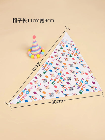 Dog Happy Birthday Decoration Dog Costume Hats Bowknot Bandana Neckerchief Bibs Banners Party Cat Dog Pets Accessories Perros