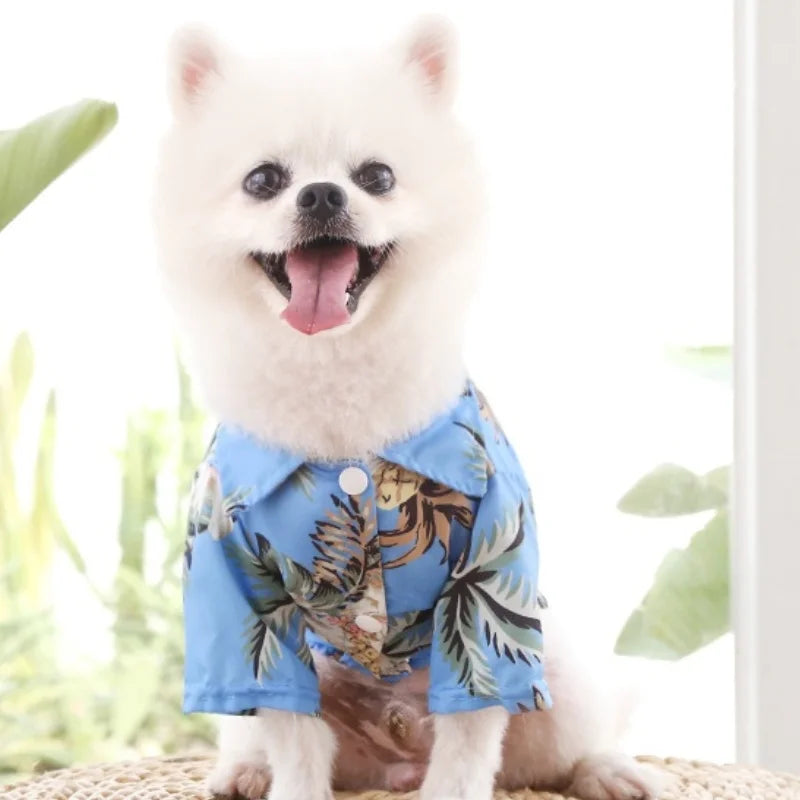 Summer Pet Dog Clothes Cool Beach Hawaiian Style Dog Cat Shirt Breathable Dog T-Shirts Chihuahua Dog Costumes Pet Puppy Clothing