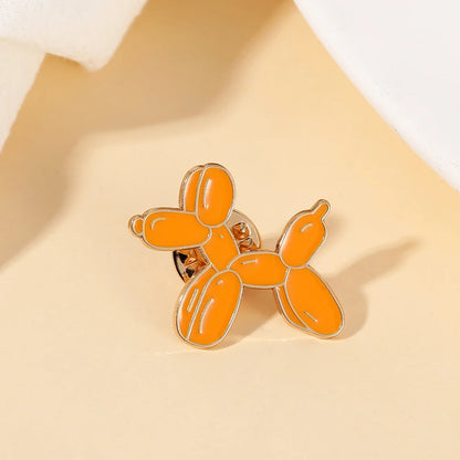 Creative Balloon Dog Brooches Cute Yellow Colors Enamel Pet Collar Pins With Free Shipping