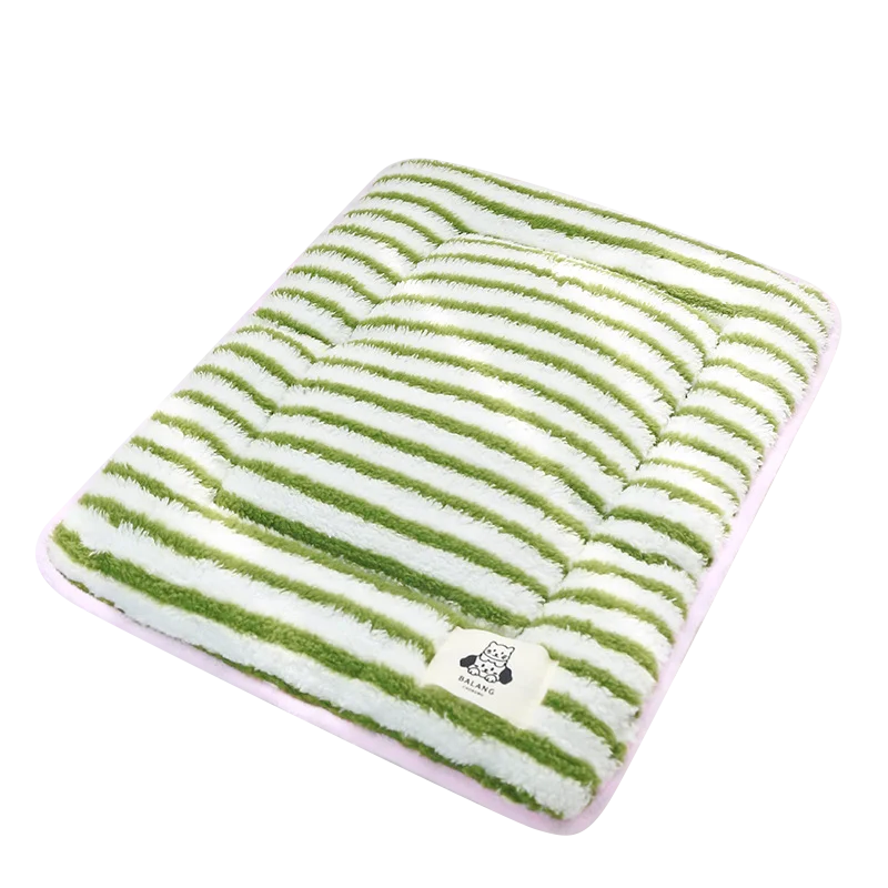 Cozy Flannel Pet Bed Mat - Soft Striped Dog Cat Bed Washable Comfortable Cushion for Small Medium Pets - Stylish Home Decor