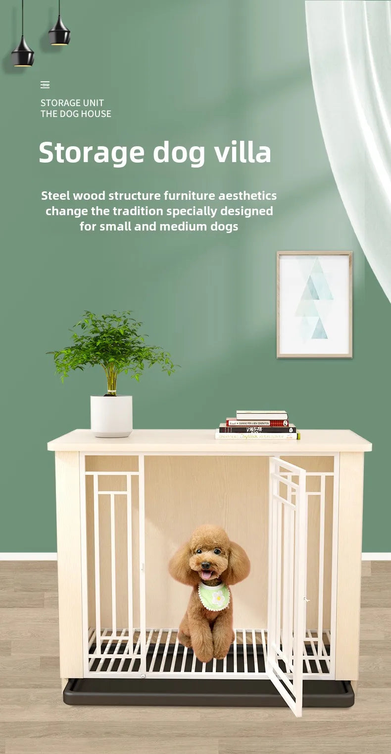 Heavy Duty Large Dogs Cage High Strength Steel Wood Easy To Install Dog Crate Pet Dog Kennel