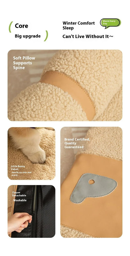 Four Seasons Dog Cat Bed Orthopedic Memory Foam Machine Washable Removable Cover All Season Comfort Mat for Small Medium Large