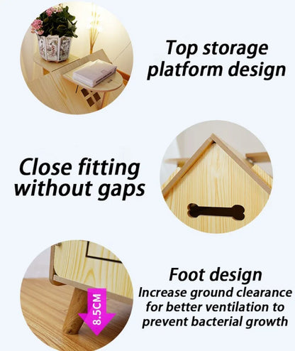 Indoor Dog House Bed Door Small Medium Cat Dog Kennel Outdoor Comfortable Puppy House Inside with Vents Pets Cage Supplies