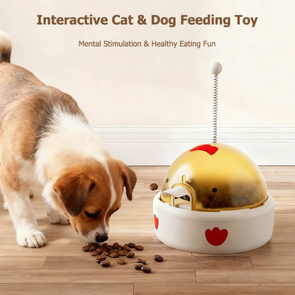 Dog Feeding Toy Interactive Food Dispenser Built in Battery & Sounder Inspiring Patience & Curiosity of Pets Cat & Dog Snack Toy