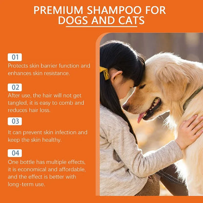 the SHAGGY SHAMPOO - 100ml Natural Ingredients Safe Efficient Formula, Pet Shampoo for Dogs & Cats, Removes Odor & Itch, Tangle, Flea & Insect Repellent